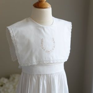 Strasburg Dress White Cotton Sleeveless Ecru Embroidery Beach Portrait LIKE NEW